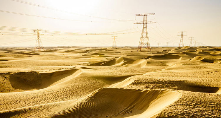 power poles in desert